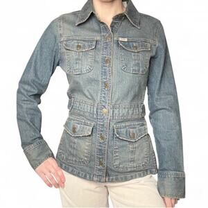 Vintage Y2K Levi Strauss Women’s Blue Jean Denim Jacket Size S Pockets Preppy